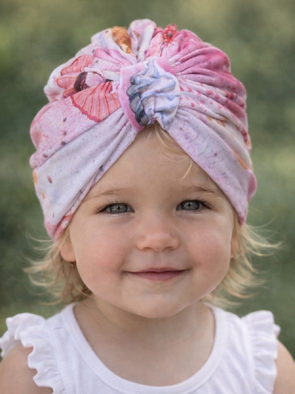 Cotton Turban Hat w/ Satin Lining | Curly Hair | sweet ice cream turban hat